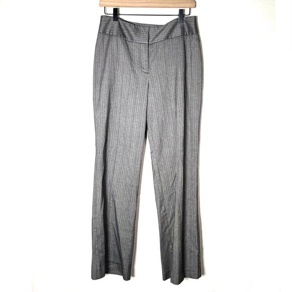 Chico's 1 gray pinstriped wide leg business casual dress pants size 8 B48 - Picture 1 of 4